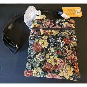 Patricia Nash Prizzi WOVEN FLORAL TAPESTRY Leather Crossbody Bag PURSE  NWT NEW